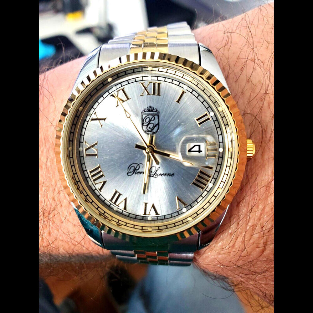 Gorgeous Pierre Lucerne President Date Just Mens Watch - Picture 5 of 11